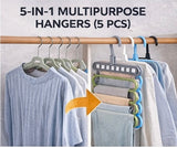 Smart Clothes Organizer Combo – 9 Hole + 5-in-1 Hangers(10-Pcs)